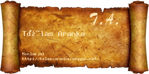 Tálas Aranka névjegykártya