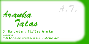 aranka talas business card